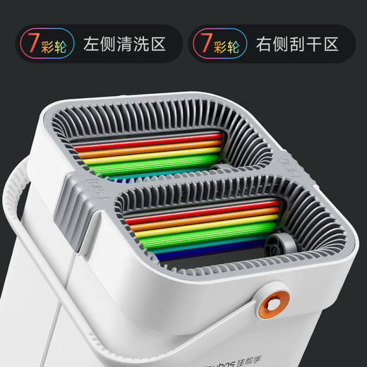 佳帮手  拖把  扫除道方形彩虹刮刮乐塑板标准直柄款-佳灰2布（0.4mm杆）新款JBS-PBTB-GF1S1-4JGY2P 商品图0