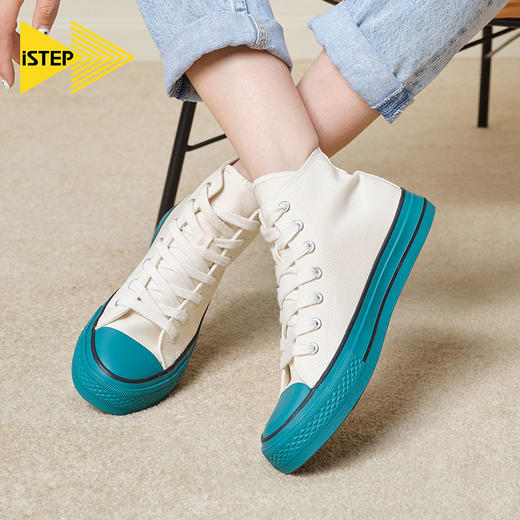 ISTEP高帮帆布鞋经典款撞色帆布鞋 商品图3