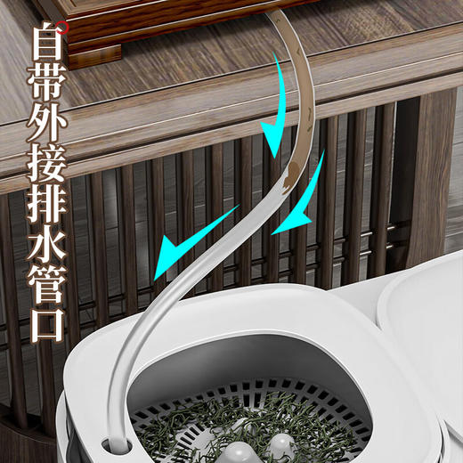 佳帮手  茶水桶  将军肚二代小盖滤茶垃圾桶-佳灰高配版（带导流管）JBS-LJT-CFE2-JGY 商品图4