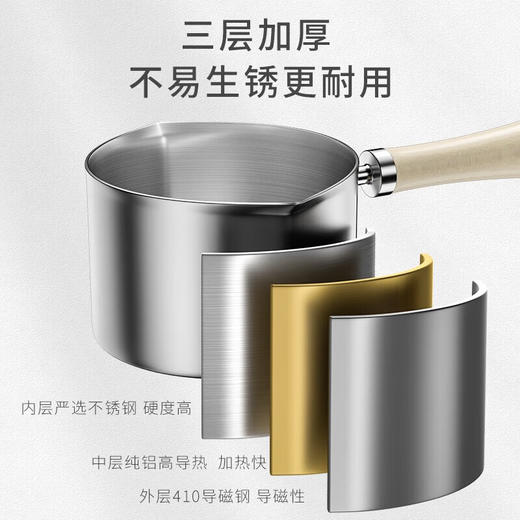 VELOSAN/温仑山 泼油锅 250ml 小锅淋 不锈钢小号铁锅 炝辣椒炝油平底锅 商品图3