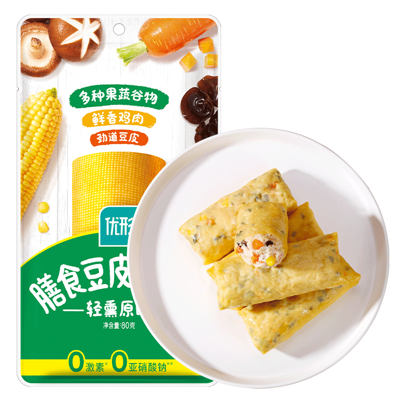 【低温锁鲜】优形膳食豆皮鸡肉卷80g/袋