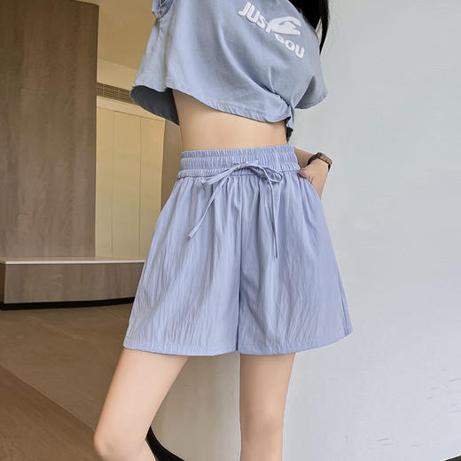 【浅绿冰丝山本短裤外穿】夏季新款 高腰阔腿中裤 宽松休闲五分裤 轻薄透气 商品图8