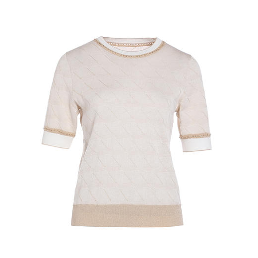 乔万尼针织衫女新款短袖法式撞色高级感EM2M855 商品图4