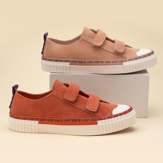 ISTEP低帮反毛皮休闲鞋免系鞋带休闲鞋 商品图0