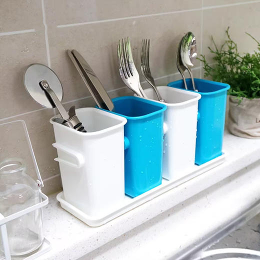 韩国 昌信 环保塑料创意收纳盒 安全多功能厨房桌面整理筐 抽屉内衣杂物分类 商品图3