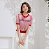 乔万尼针织衫女夏短袖减龄条纹设计EM2M891 商品缩略图2