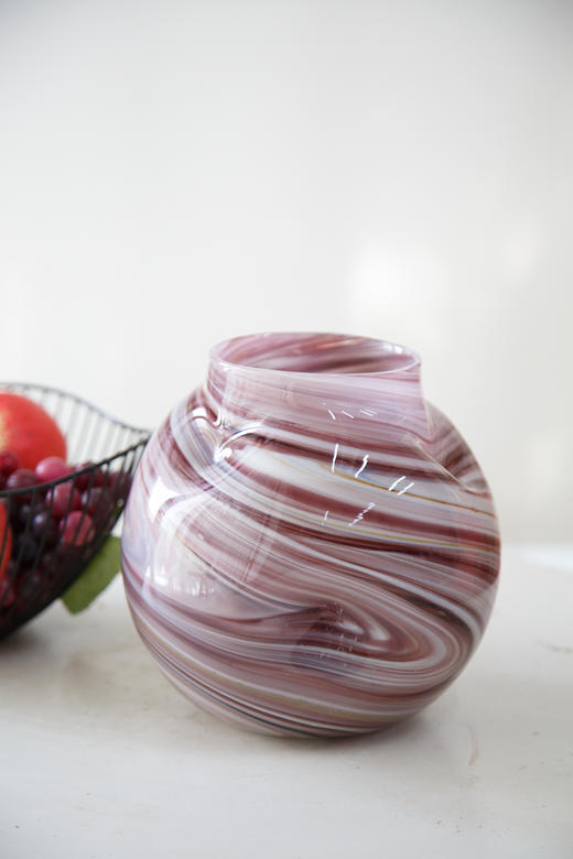 彩纹肌理不规则圆花瓶 商品图0