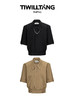 TIWILLTANG启世录ANEW 时装原创三角折边宽肩夹克 brown/black 商品缩略图3