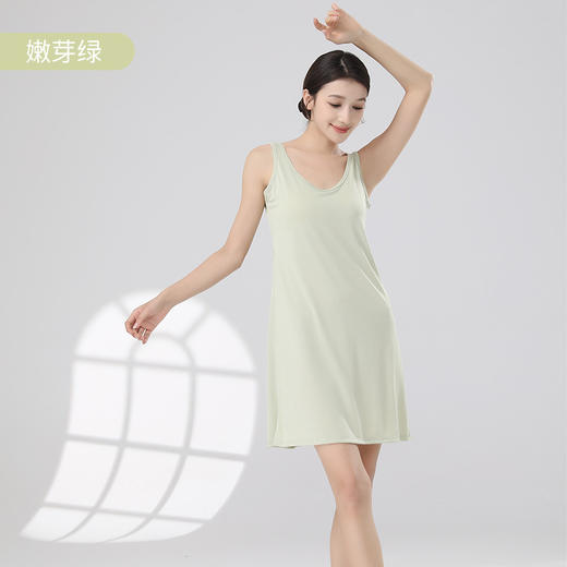 莫代尔睡衣女夏季带胸垫凉感椰油背心裙防凸点可外穿吊带睡裙女士_HLY 商品图5
