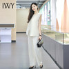 IWY/米白无袖西装上衣夏季新款小众设计感下摆开叉工作服C13522+P23522 商品缩略图1