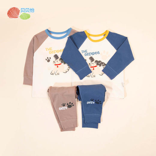 贝贝怡童装儿童家居服两件套2024春秋新款男童套头套装球衣秋裤ZB3DT007 商品图2