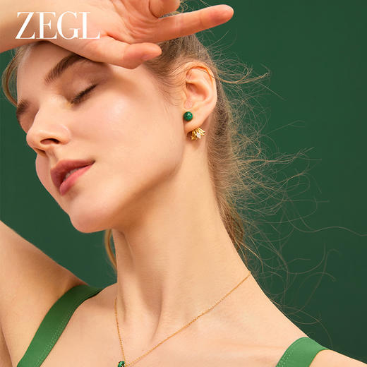 ZEGL设计师运动系列羽毛耳环女2024新款爆款黑玛瑙耳钉独特耳饰品 商品图4