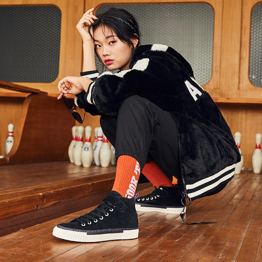 ISTEP高帮反毛皮休闲鞋免系鞋带休闲鞋 商品图9