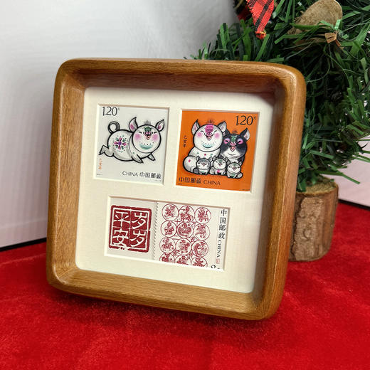 岁岁平安邮票、十二生肖岁岁平安实木摆件 商品图7