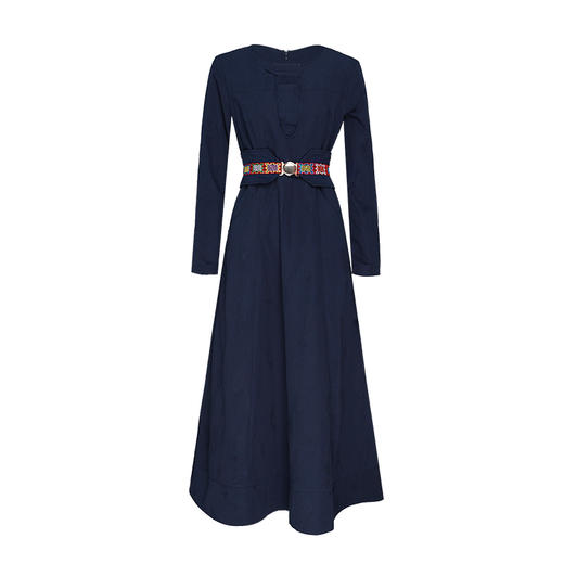 叶凌霜民族风织带连衣裙 | 藏蓝色优雅黄色明媚大方 |现货加急发 商品图9