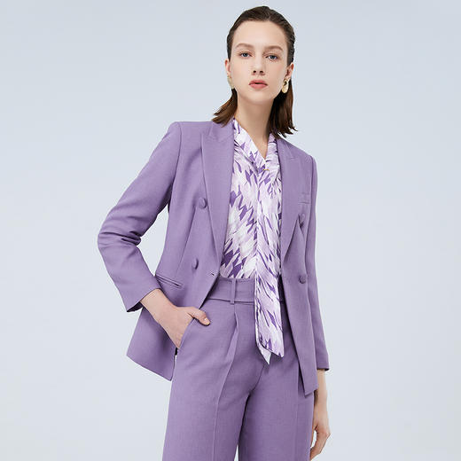 EITIE爱特爱秋季新款时尚通勤干练显瘦翻领西装外套女7503206 商品图3