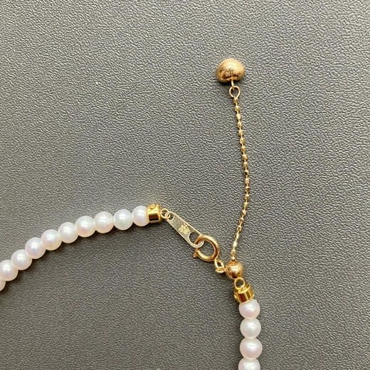 5A级珍珠baby珠阳绿翡翠珠串18k金手链 商品图5