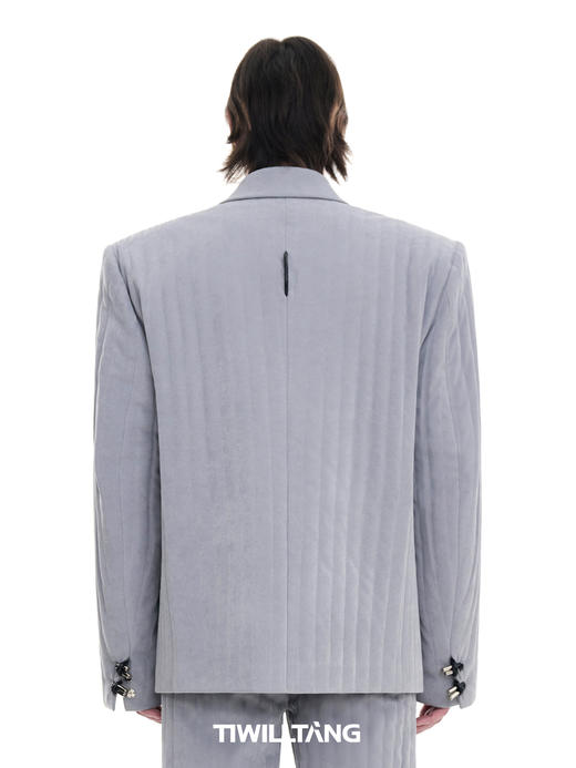 TIWILLTANG启世录“域径衍迹”宽肩高级感绗棉枪驳领休闲西装外套 商品图2