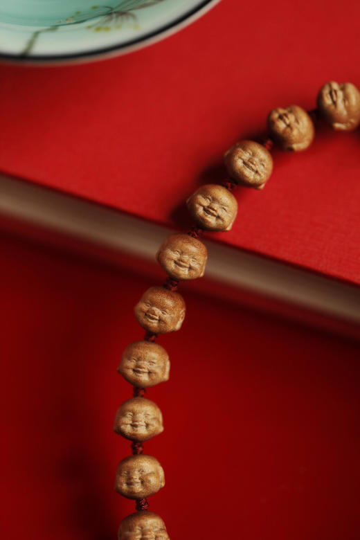 【青山特惠】9mm*26颗老山檀 原创手工雕刻【弥勒】手持 y26 商品图3