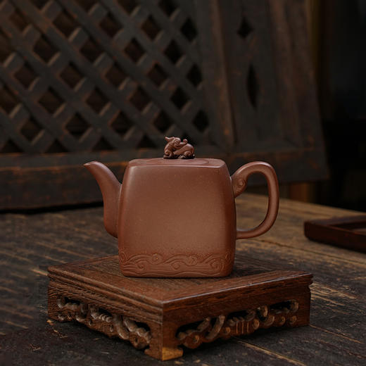 欧咏 方泉壶 宜兴紫砂原矿茶壶紫砂壶功夫茶泡茶壶茶具仿古 商品图0