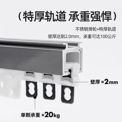 #静音超厚轨道#金蝉高光电泳工艺加厚设计静音超厚轨道 商品图2