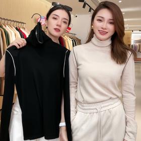 【破价】N°28 简约时尚百搭高领正肩长袖极细100%绵羊毛衫打底衫9331M043