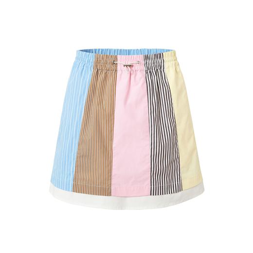 heris/H42120/多巴胺条纹拼色 下摆层次拼接抽绳短裙半身裙 商品图4