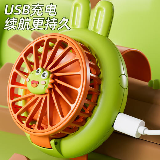 【萌趣可爱！卡通手表风扇】新款迷你手持小风扇USB充电学生卡通儿童玩具手表风扇便携小风扇，一拍即合，佩戴简单方便。ry 商品图4