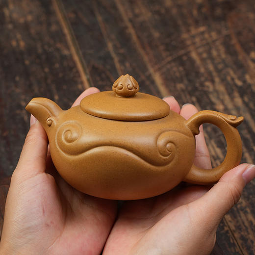 马银锁 吉祥如意壶 本山绿泥宜兴紫砂原矿茶壶紫砂壶功夫茶泡茶壶茶具仿古 商品图3