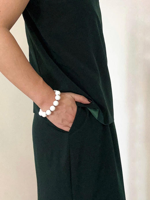 monSecret｜WA240403_W1 瓷白石海浪手链【WAVE】 [ 白  ] 商品图1