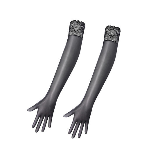 【霏慕】 超薄爽滑蕾丝饰边油亮手套7652情趣内衣配饰调情用品搭配品 商品图4