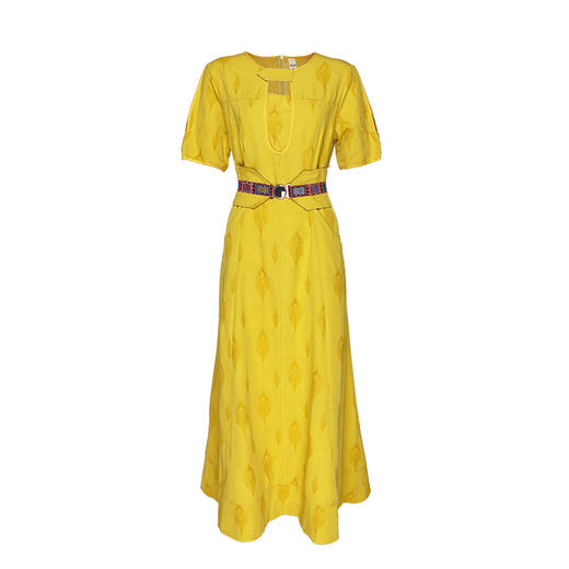 叶凌霜民族风织带连衣裙 | 藏蓝色优雅黄色明媚大方 |现货加急发 商品图7