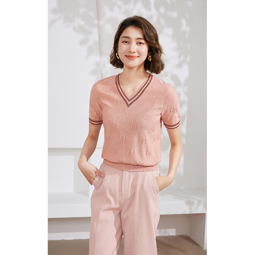 乔万尼桑蚕丝冰丝针织衫新款重磅提花设计EM2M858 商品图2