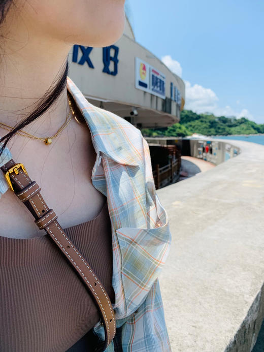 【百图lulu】【清凉格子】绿 咖格子 长袖衬衫 轻薄防晒衫 商品图5