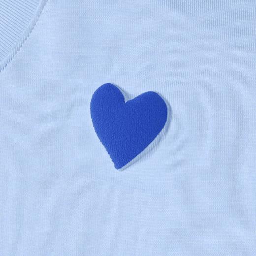 T1277潮流夏季新款纯色爱心拼接男女同款上衣百搭短袖潮流宽松T恤 商品图4