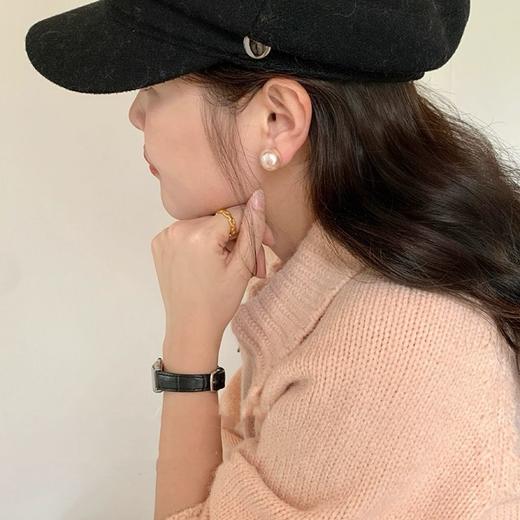 珍珠磁吸耳骨夹新款香槟色珍珠耳夹简约复古气质无需耳洞免打孔潮 商品图5