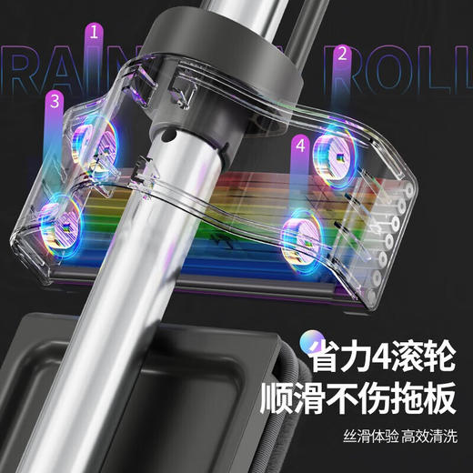 佳帮手  平板拖把  扫除道二代彩虹塑板免手洗平拖40-灰橙2布JBS-PBTB-CHJ140-GOG2P 商品图3