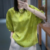 DNO新中式国风真丝剪花上衣轻奢高档女装夏季新款宽松透气高级感T恤 商品缩略图2