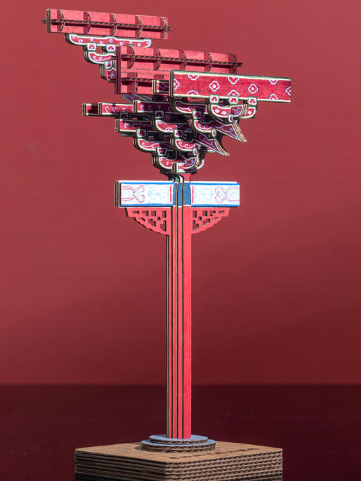 宋式斗拱国风古建筑榫卯积木拼装纸玩模型益智手工教具玩具摆件 商品图0