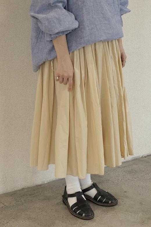 apuntob ​褶皱米黄色棉质半身裙 商品图7