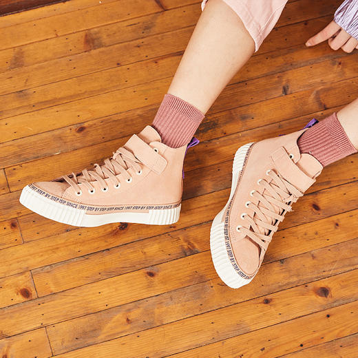 ISTEP高帮反毛皮休闲鞋免系鞋带休闲鞋 商品图10