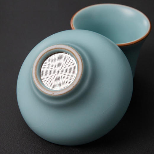 （有收藏证书）青瓷雅韵·天青汝窑茶具套组 | 福建陶艺大师监制，绝美天青色，揽宋人风雅茶席【G】 商品图5