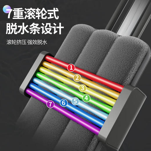 佳帮手  平板拖把  扫除道二代彩虹塑板免手洗平拖40-灰橙2布JBS-PBTB-CHJ140-GOG2P 商品图1