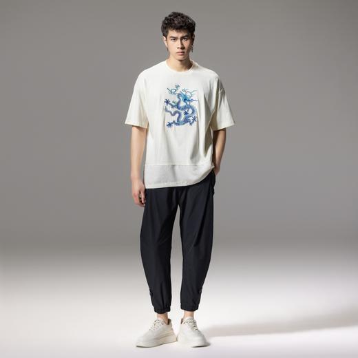 PINLI品立夏季新款宽松休闲束脚裤男潮牌百搭纯色工装九分裤B242117125 商品图4