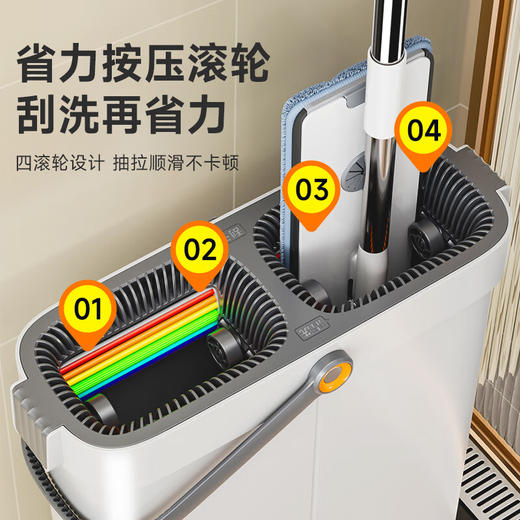 佳帮手  拖把  扫除道窄缝彩虹刮刮乐二代塑板直柄款-佳灰2布（0.7mm杆）JBS-PBTB-GZ2S1-7JGY2P 商品图0