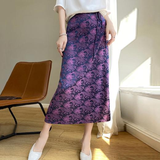 新中式复古开叉一步裙女夏季2023新款包臀半身裙显瘦气质中长裙子_HLY 商品图1