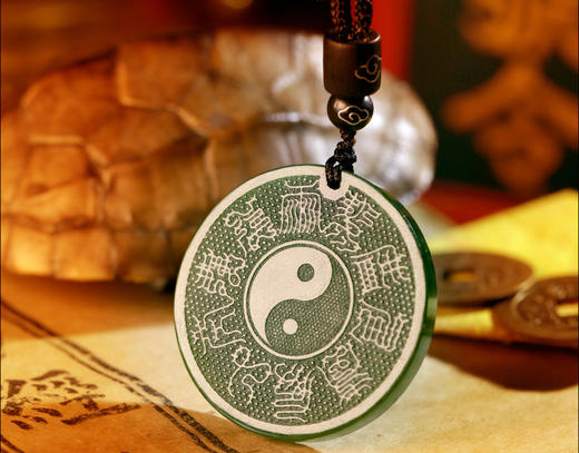 十字天經吊坠，和田碧玉 商品图1