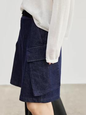 步履不停/4B45039C/大口袋工装牛仔短裤五分裤