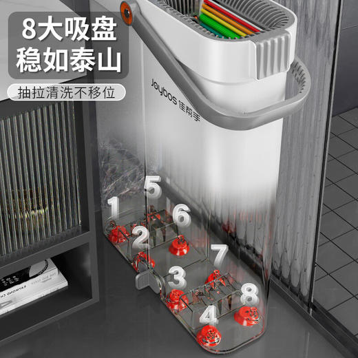 佳帮手  拖把  扫除道窄缝彩虹刮刮乐塑板标准直柄款-佳灰2布（0.4mm杆）40cm JBS-PBTB-GZ1S1-4JGY2P 商品图1