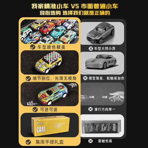 【经典车模套盒，合金铁皮小车车】礼盒集装箱货柜合金铁皮车，款式丰富惯性驱使耐摔耐撞，小汽车儿童节玩具模型玩具QQ新年礼盒年货礼盒 商品图2